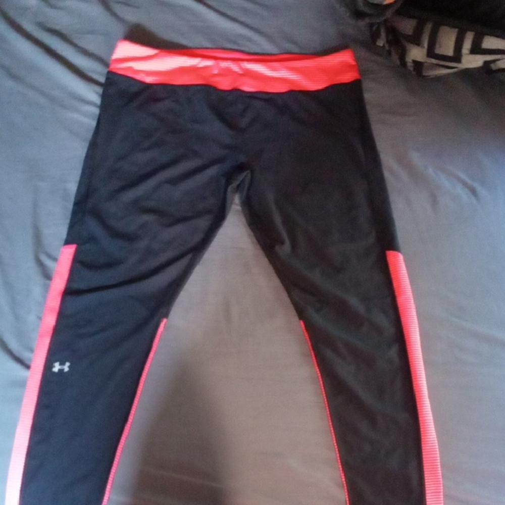 Under Armour Black Leggings with Red Highlights